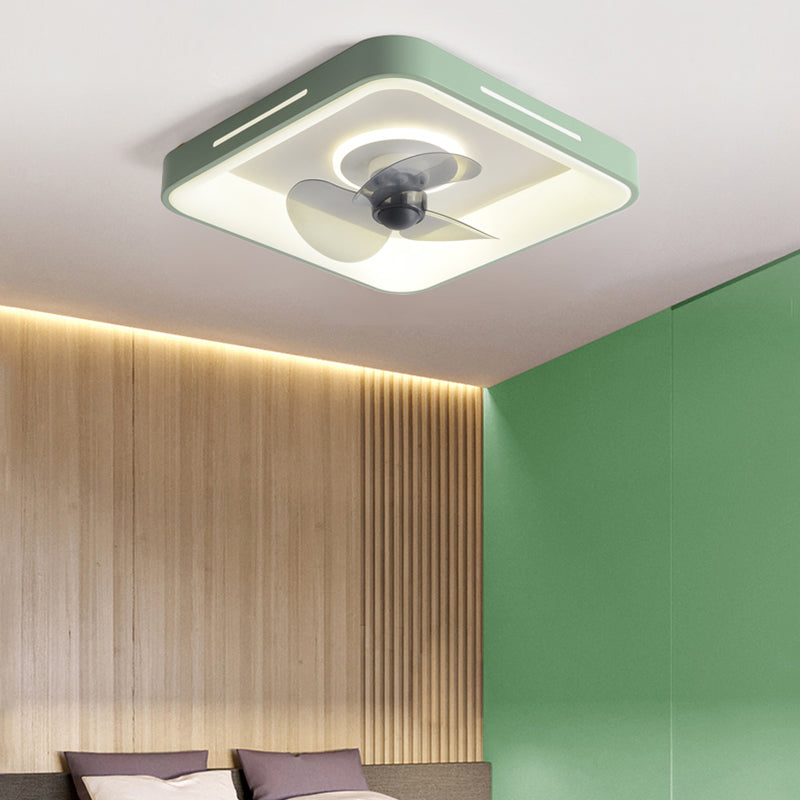 Fabillement de plafond en métal de forme géométrique Style moderne 2 lumières Light Fan Fan Lampe