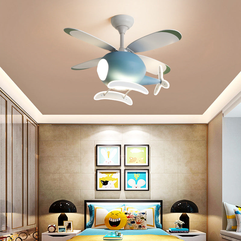 Multi Lights Ceiling Fan Light Cartoon Style Ceiling Mount Light for Kid Room