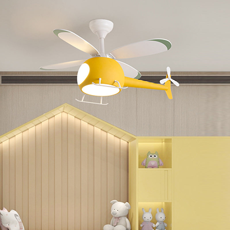 Multi Lights Ceiling Fan Light Cartoon Style Ceiling Mount Light for Kid Room