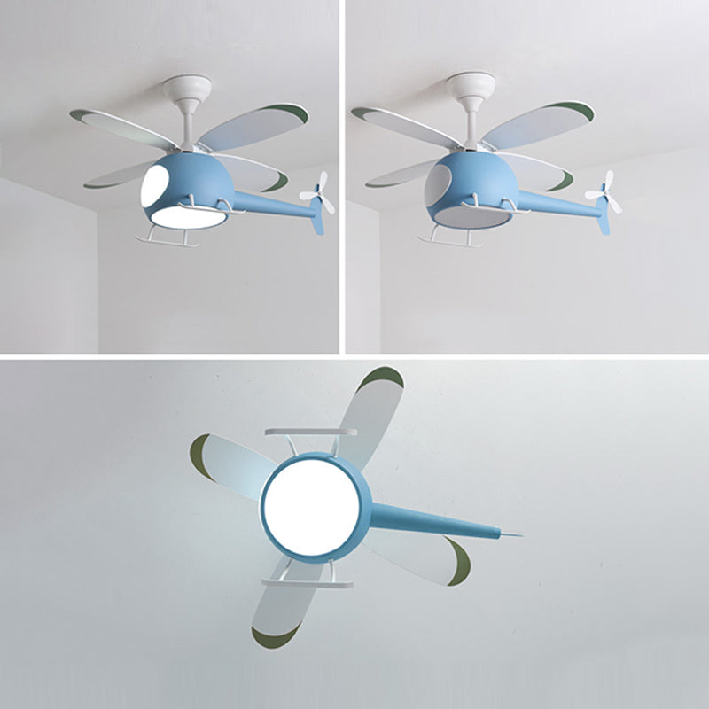 Multi Lights Ceiling Fan Light Cartoon Style Ceiling Mount Light for Kid Room