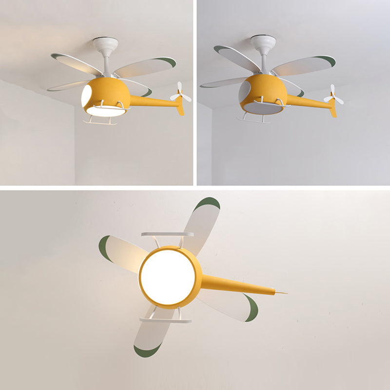 Multi Lights Ceiling Fan Light Cartoon Style Ceiling Mount Light for Kid Room