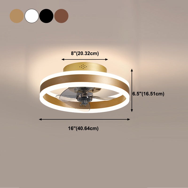 Round Shape Metal Ceiling Fan Modern Style 1 Light  Ceiling Fan Lamp