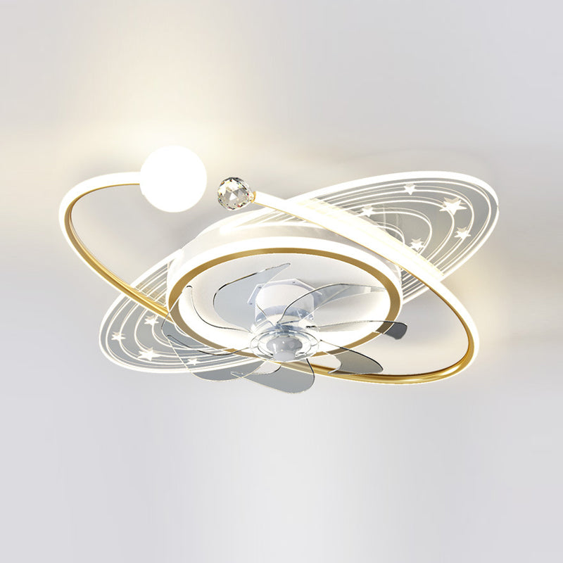 Modern Astronaut Ceiling Fan Light Metal LED Ceiling Fan for Children's Room