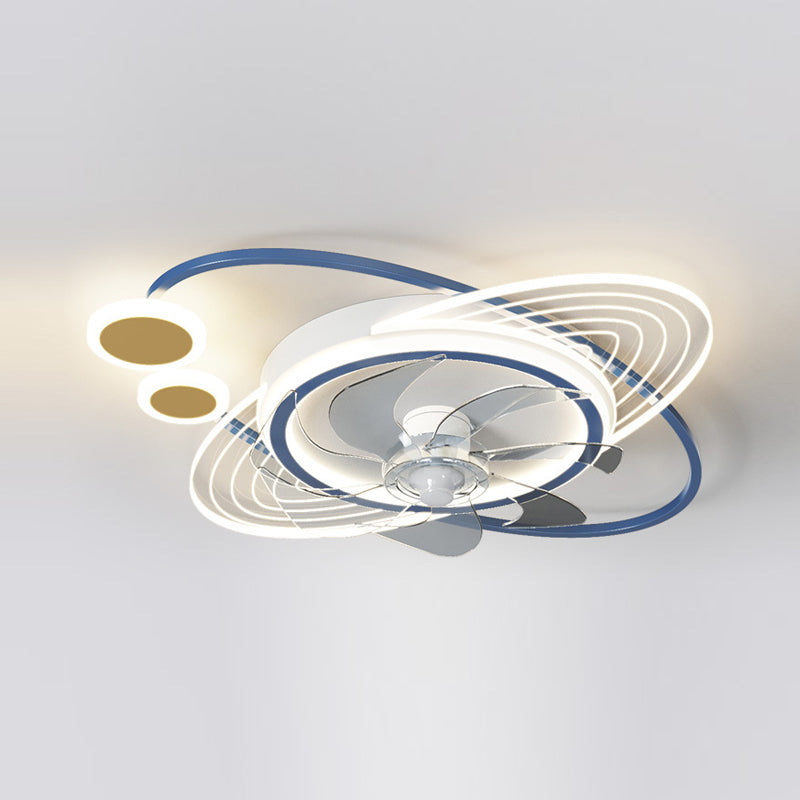 Modern Astronaut Ceiling Fan Light Metal LED Ceiling Fan for Children's Room