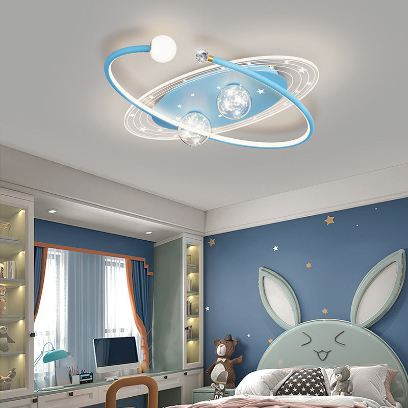 Contemporary Ceiling Fan Light Metal LED Ceiling Fan with Crystal for Children's Room