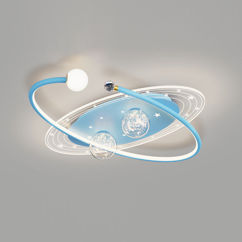 Contemporary Ceiling Fan Light Metal LED Ceiling Fan with Crystal for Children's Room