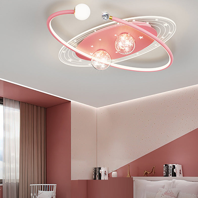 Contemporary Ceiling Fan Light Metal LED Ceiling Fan with Crystal for Children's Room