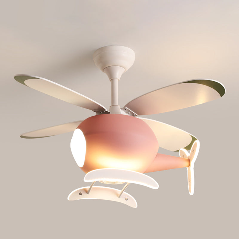 Chlidren Ceiling Fan Light LED Ceiling Mount Lamp with Acrylic Shade for Kid's Room