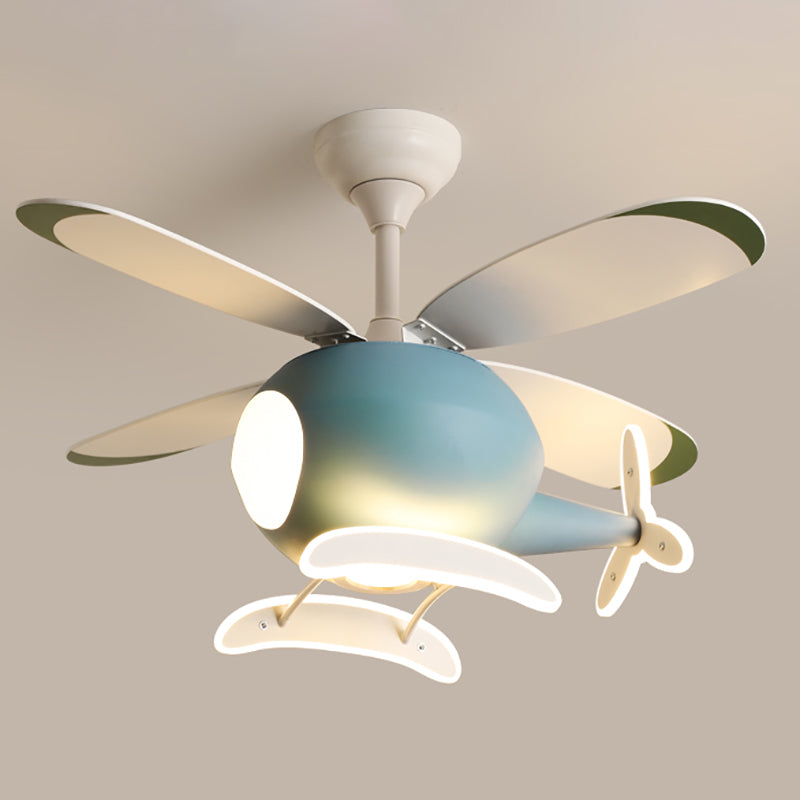 Chlidren Ceiling Fan Light LED Ceiling Mount Lamp with Acrylic Shade for Kid's Room