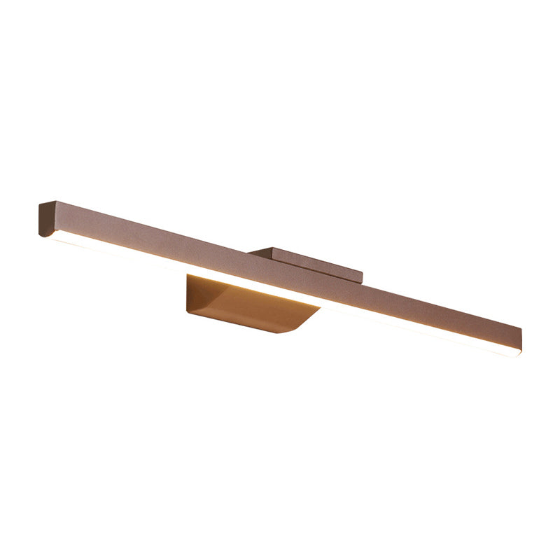 Modern Style Linear Vanity Mirror Lights Metal 1 Light Vanity Sconce Lights in Brown