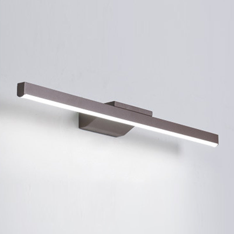 Modern Style Linear Vanity Mirror Lights Metal 1 Light Vanity Sconce Lights in Brown