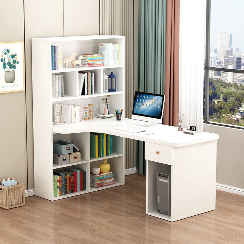 Contemporary Style Computer Desk Bedroom Writing Desk with Bookshelf