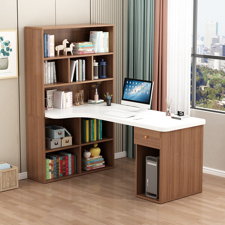 Contemporary Style Computer Desk Bedroom Writing Desk with Bookshelf