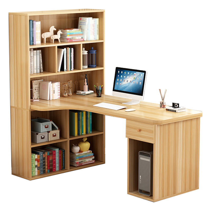 Contemporary Style Computer Desk Bedroom Writing Desk with Bookshelf