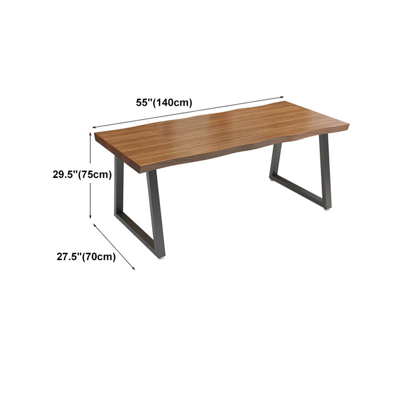 Contemporary Style Office Desk Solid Wood Brown Meeting Writing Desk