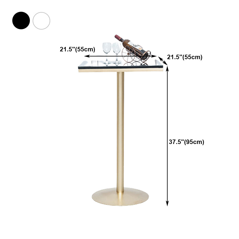 Stone Bar Dining Table Glam Round /Square Bar Table with Pedestal for Dining Room