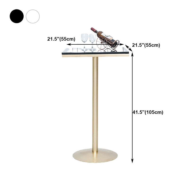 Stone Bar Dining Table Glam Round /Square Bar Table with Pedestal for Dining Room