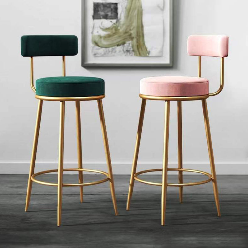 Nordic Glam Bar-stool Liftable Leather Counter Bar Stool with Metal Legs