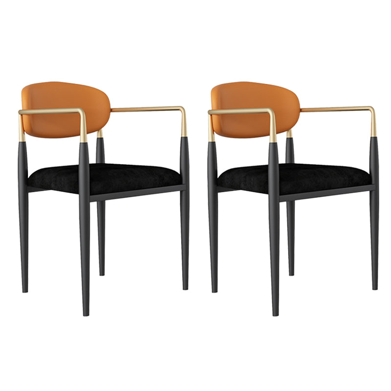 Arm Dining Chairs Modern Faux Leather Side Chairs for Dining Room