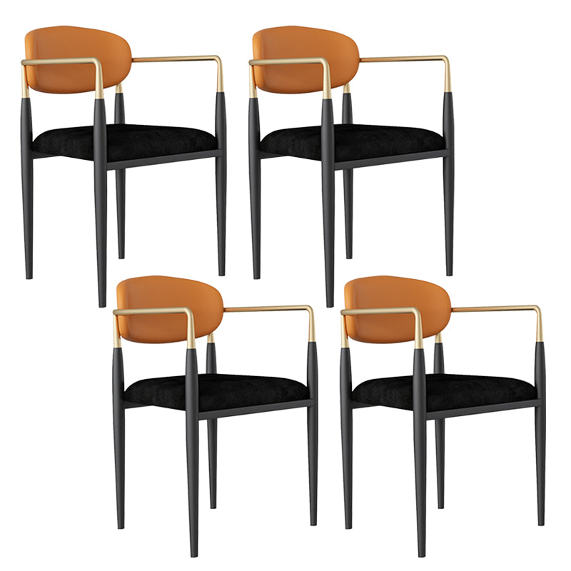 Arm Dining Chairs Modern Faux Leather Side Chairs for Dining Room