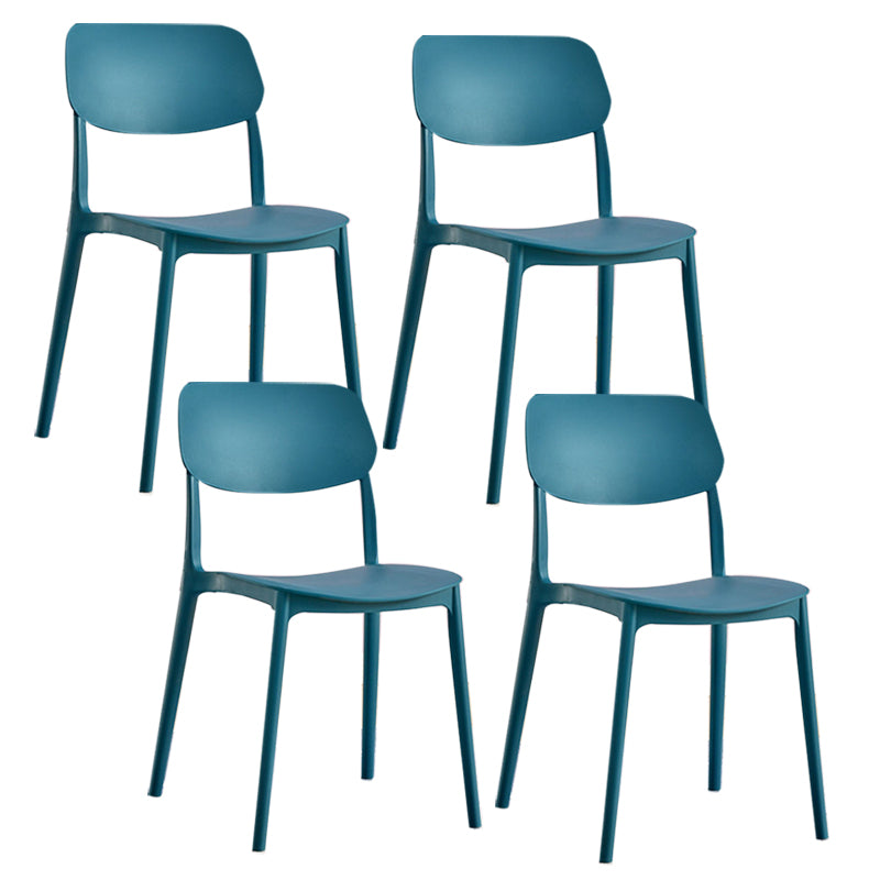 Scandinavian Plastic Side Chair Dining Kitchen Room Open Back Chair