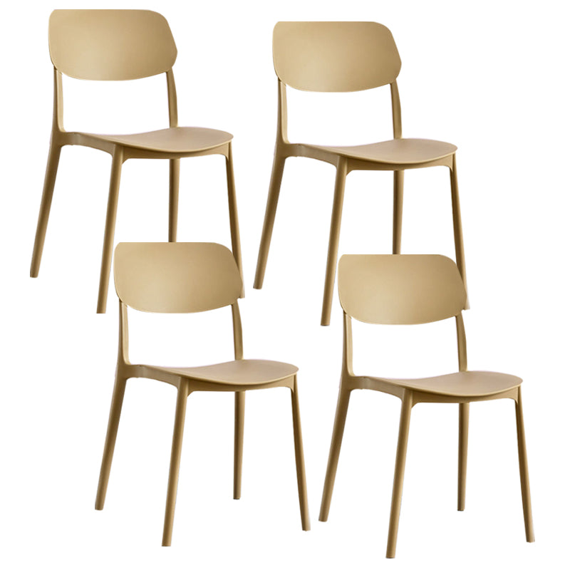 Scandinavian Plastic Side Chair Dining Kitchen Room Open Back Chair