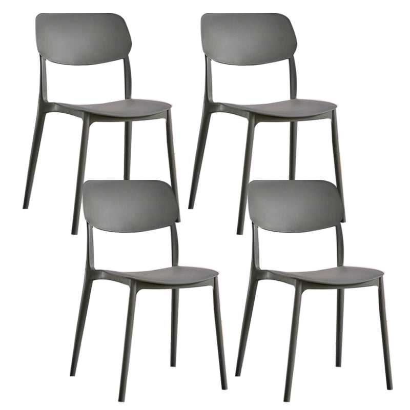 Scandinavian Plastic Side Chair Dining Kitchen Room Open Back Chair