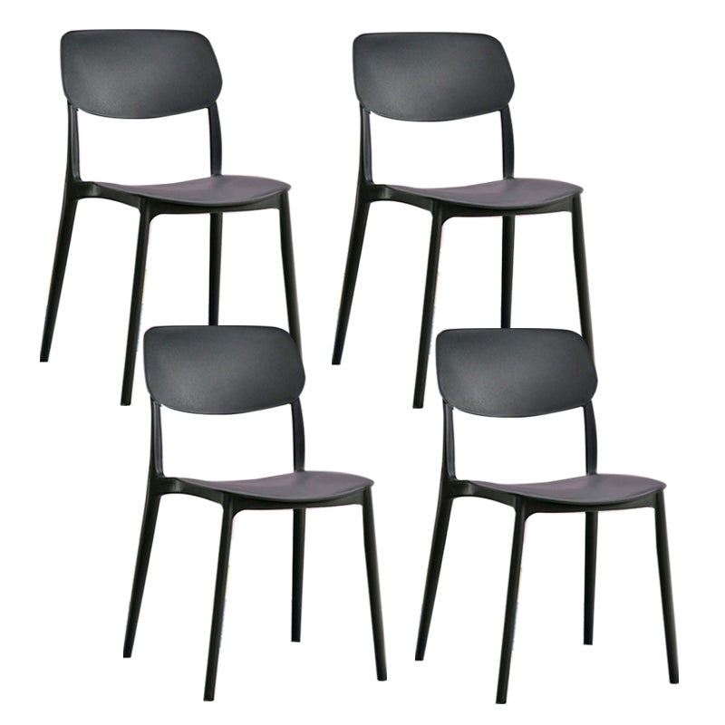 Scandinavian Plastic Side Chair Dining Kitchen Room Open Back Chair