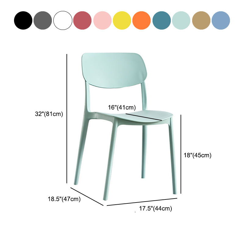 Scandinavian Plastic Side Chair Dining Kitchen Room Open Back Chair