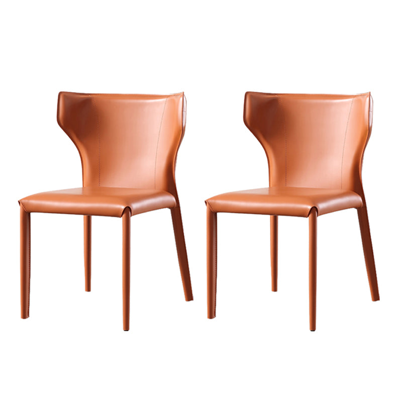 Armless Dining Chairs Modern Leather Wingback Side Chairs for Dining Room