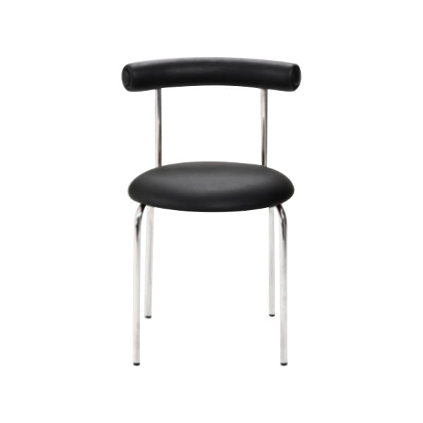 Contemporary PU Leather Side Chair Open Back Stackable Dining Side Chair