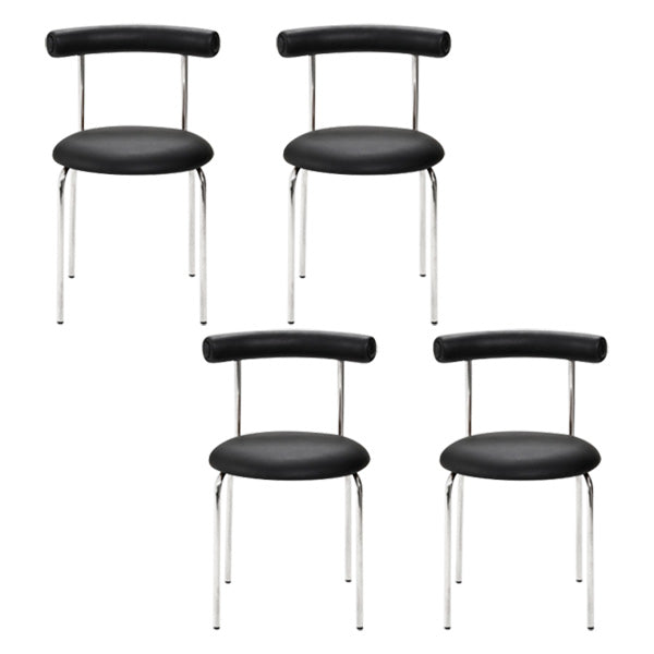 PU Leather Side Chair Modern Style Open Back Stackable Dining Side Chair