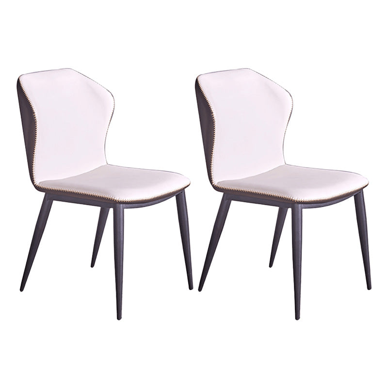 Modern Dining Chairs Faux Leather Side Chairs without Armrest for Dining Room