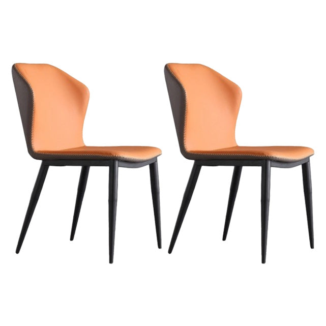 Modern Dining Chairs Faux Leather Side Chairs without Armrest for Dining Room