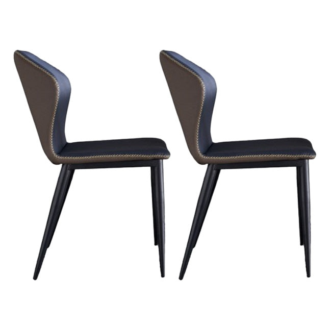 Modern Dining Chairs Faux Leather Side Chairs without Armrest for Dining Room