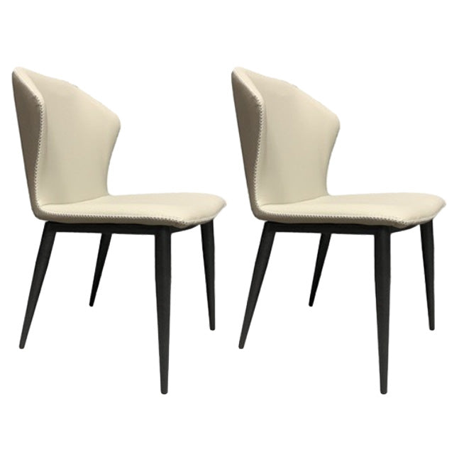 Modern Dining Chairs Faux Leather Side Chairs without Armrest for Dining Room