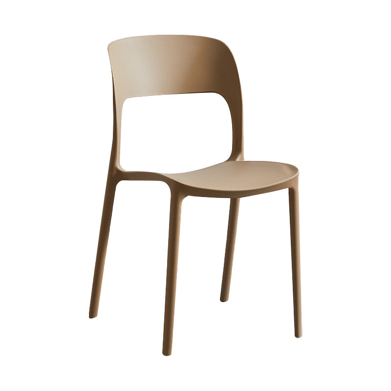 Plastic Contemporary Kitchen Chair Open Back Dining Room Side Chair