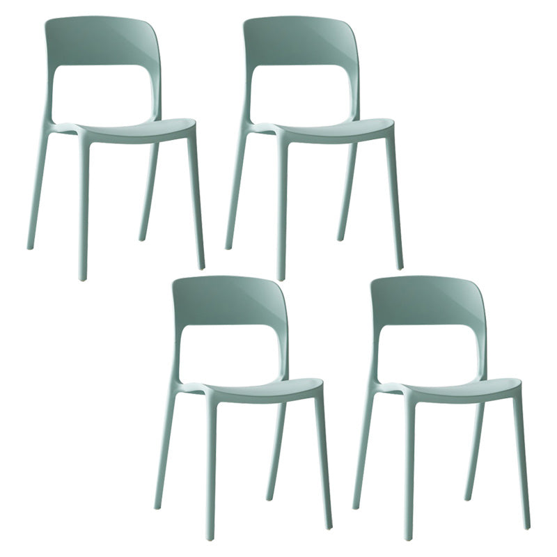 Plastic Contemporary Kitchen Chair Open Back Dining Room Side Chair