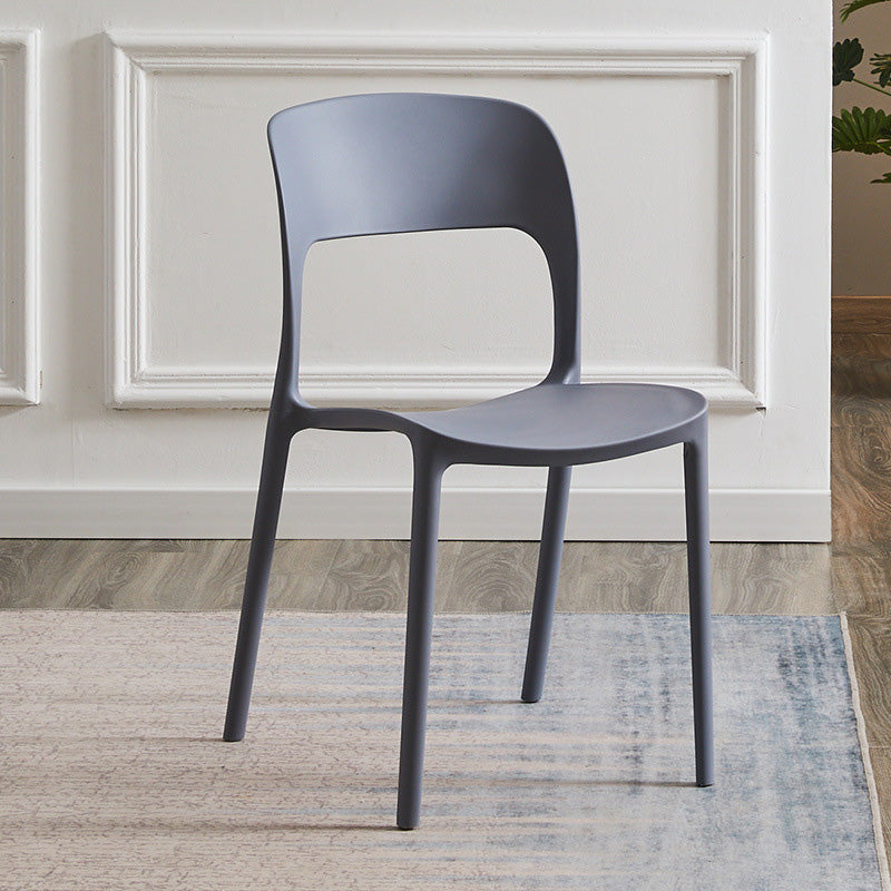 Plastic Contemporary Kitchen Chair Open Back Dining Room Side Chair