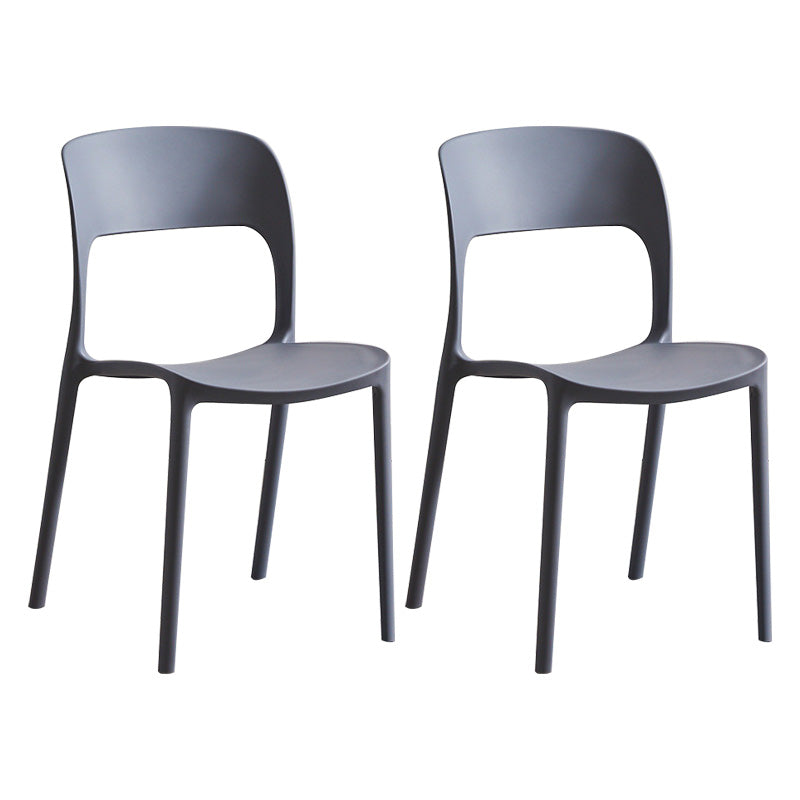 Plastic Contemporary Kitchen Chair Open Back Dining Room Side Chair