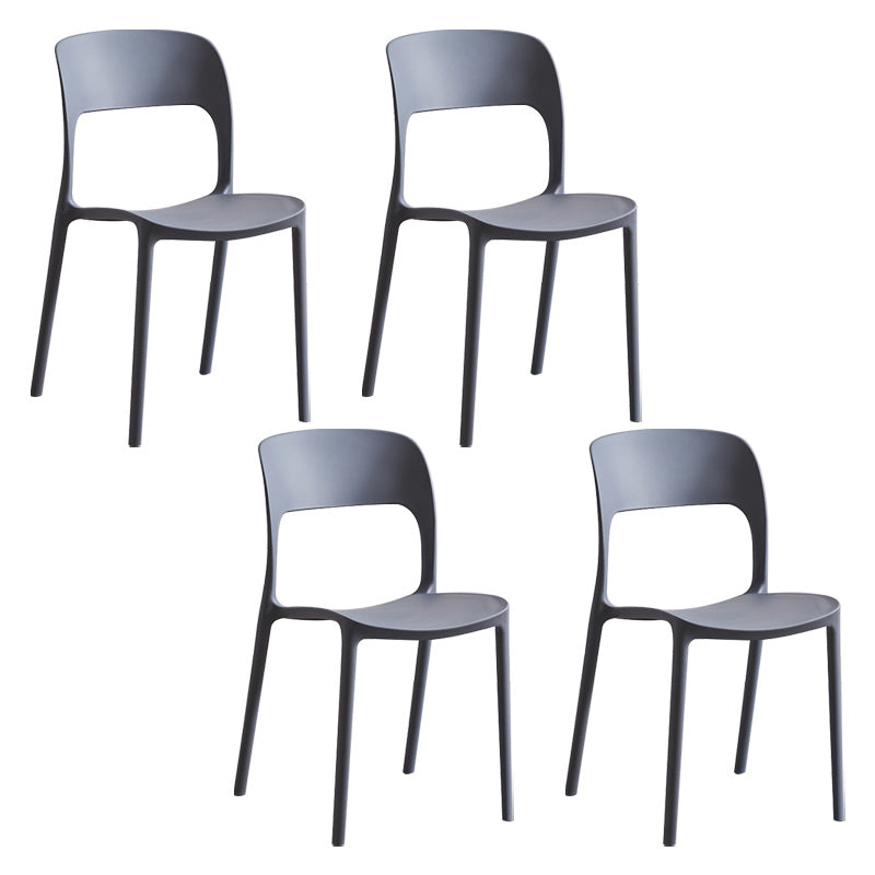 Plastic Contemporary Kitchen Chair Open Back Dining Room Side Chair