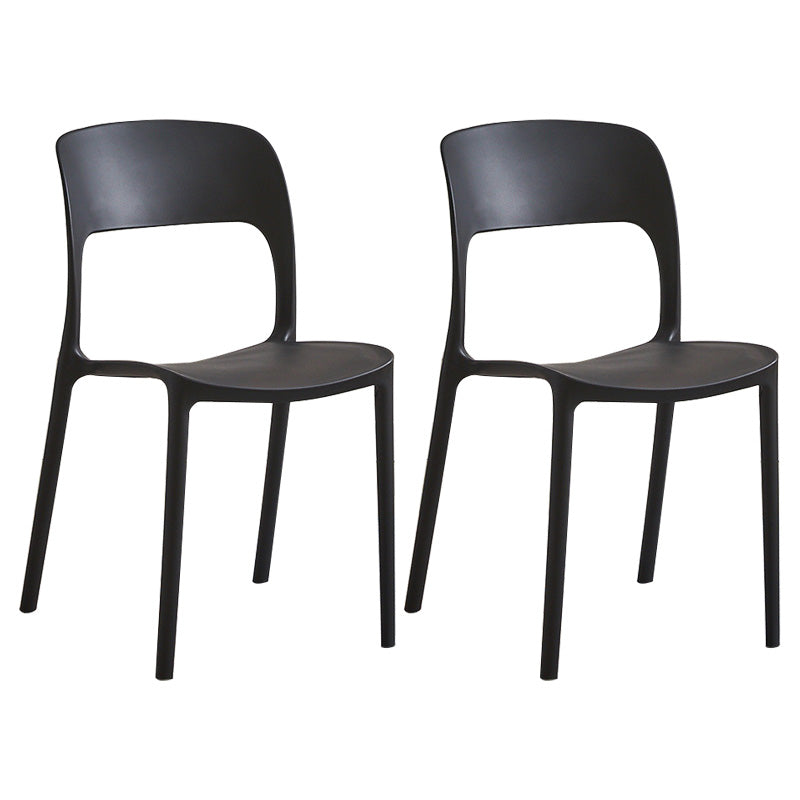 Plastic Contemporary Kitchen Chair Open Back Dining Room Side Chair