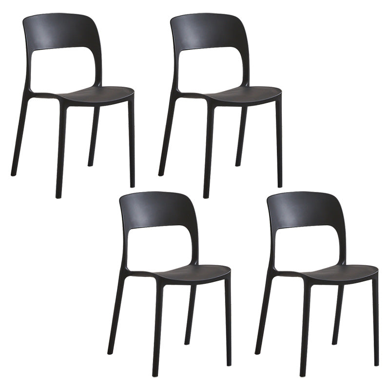 Plastic Contemporary Kitchen Chair Open Back Dining Room Side Chair