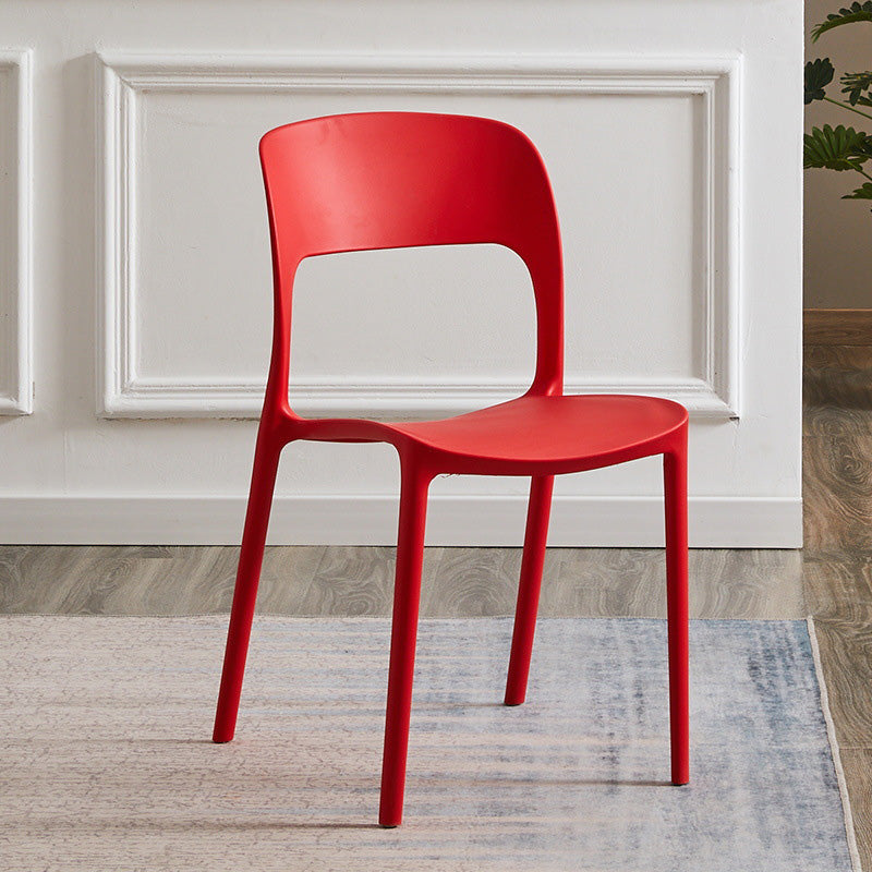 Plastic Contemporary Kitchen Chair Open Back Dining Room Side Chair