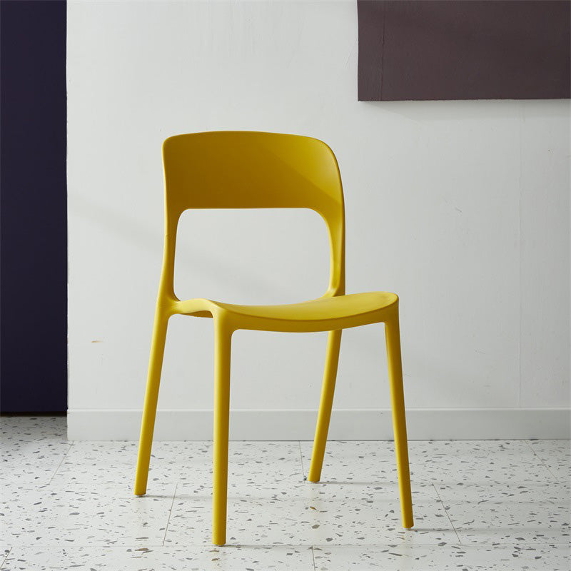 Plastic Contemporary Kitchen Chair Open Back Dining Room Side Chair