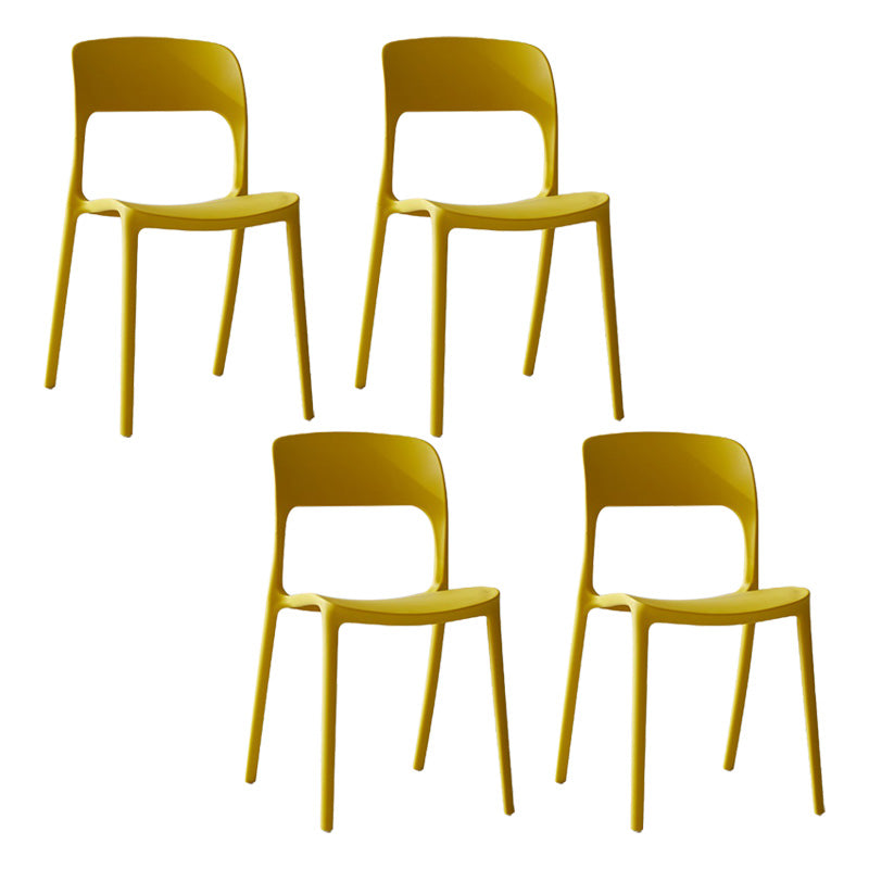 Plastic Contemporary Kitchen Chair Open Back Dining Room Side Chair