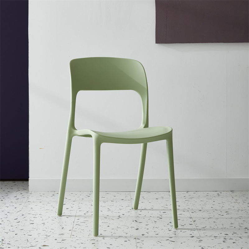 Plastic Contemporary Kitchen Chair Open Back Dining Room Side Chair