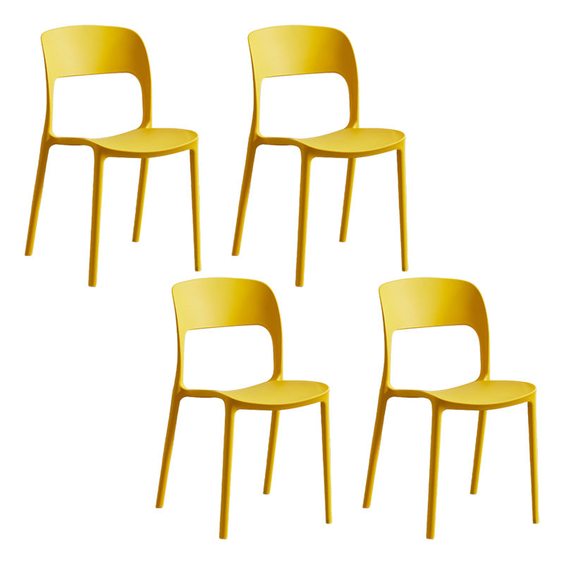 Plastic Contemporary Kitchen Chair Open Back Dining Room Side Chair