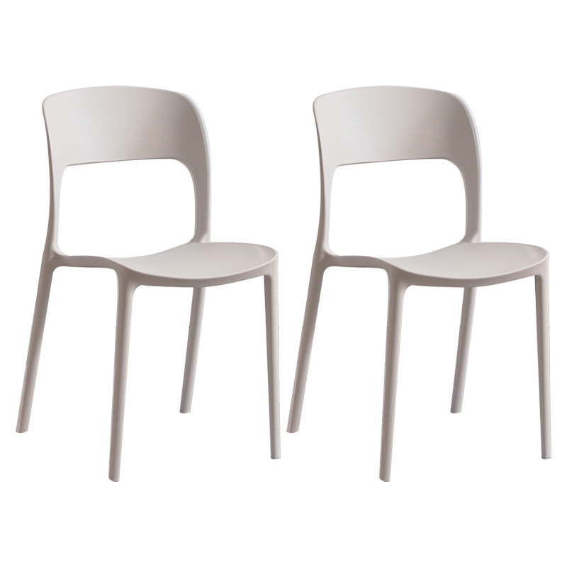 Plastic Contemporary Kitchen Chair Open Back Dining Room Side Chair