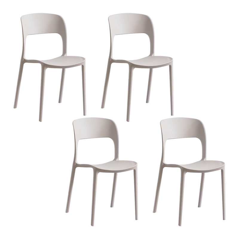 Plastic Contemporary Kitchen Chair Open Back Dining Room Side Chair